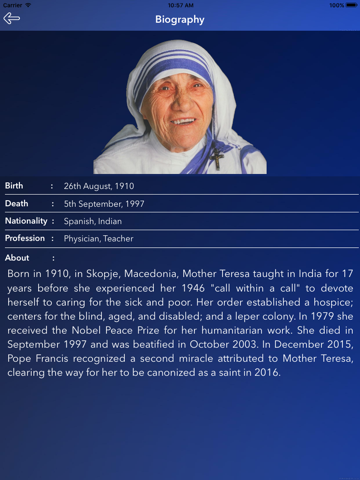 Screenshot #5 pour Mother Teresa Quotes - Peace begins with a smile.