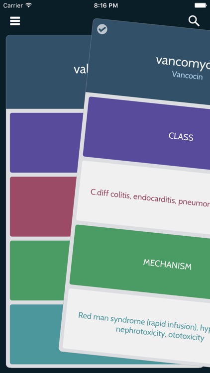 PharmDeck : Simple drug flash cards - class, mechanism, uses, side effects