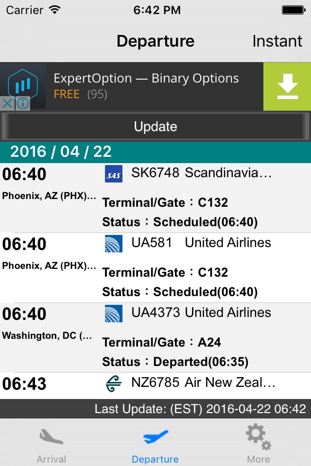 NY Newark Liberty Airport(EWR) Flight Info(Lite) screenshot 2