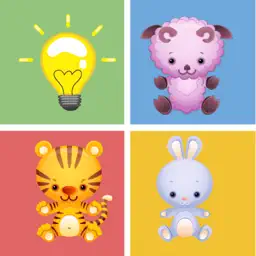 Animals matching game for kids preschool doodle app icon