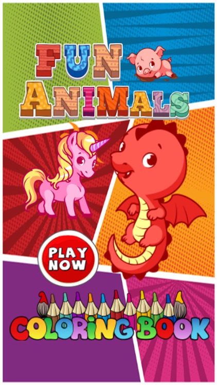 Coloring kids painting game for animals zoo books