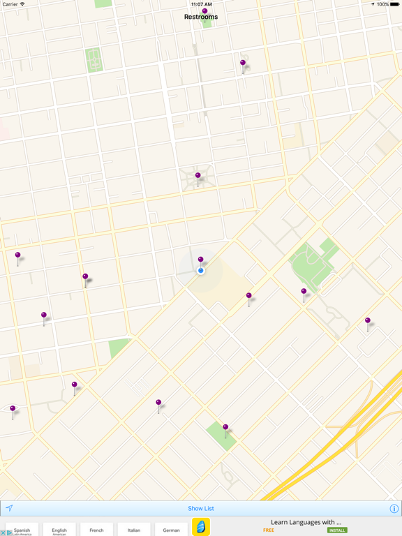 Restroom Locator iPad screenshot 1 - Travel app