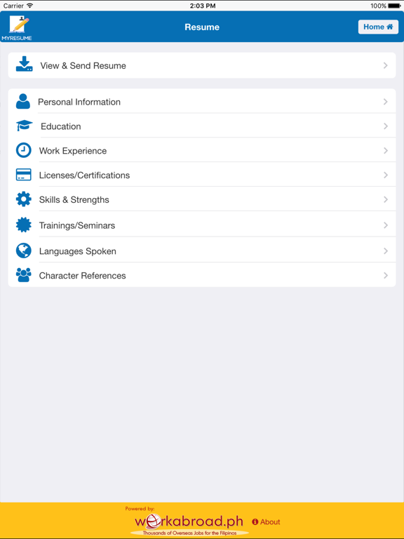 Screenshot #6 pour MyResume Resume Creator