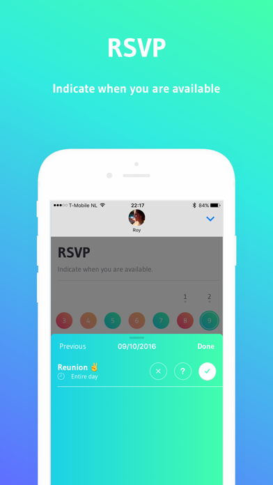 I'm In - Event planner screenshot