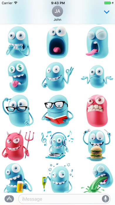 Screenshot #2 pour BlueMoji - 3D Emoji Stickers