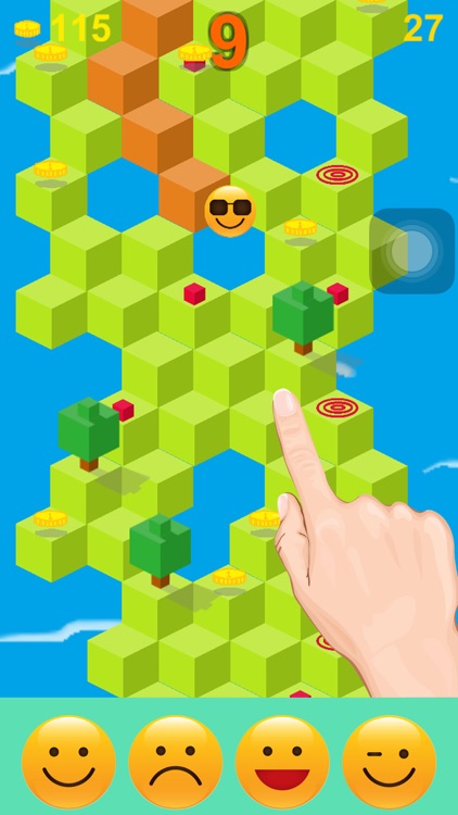 Cube Skip Emoji Fall Down : Emotion Rolling Ball Endless Games