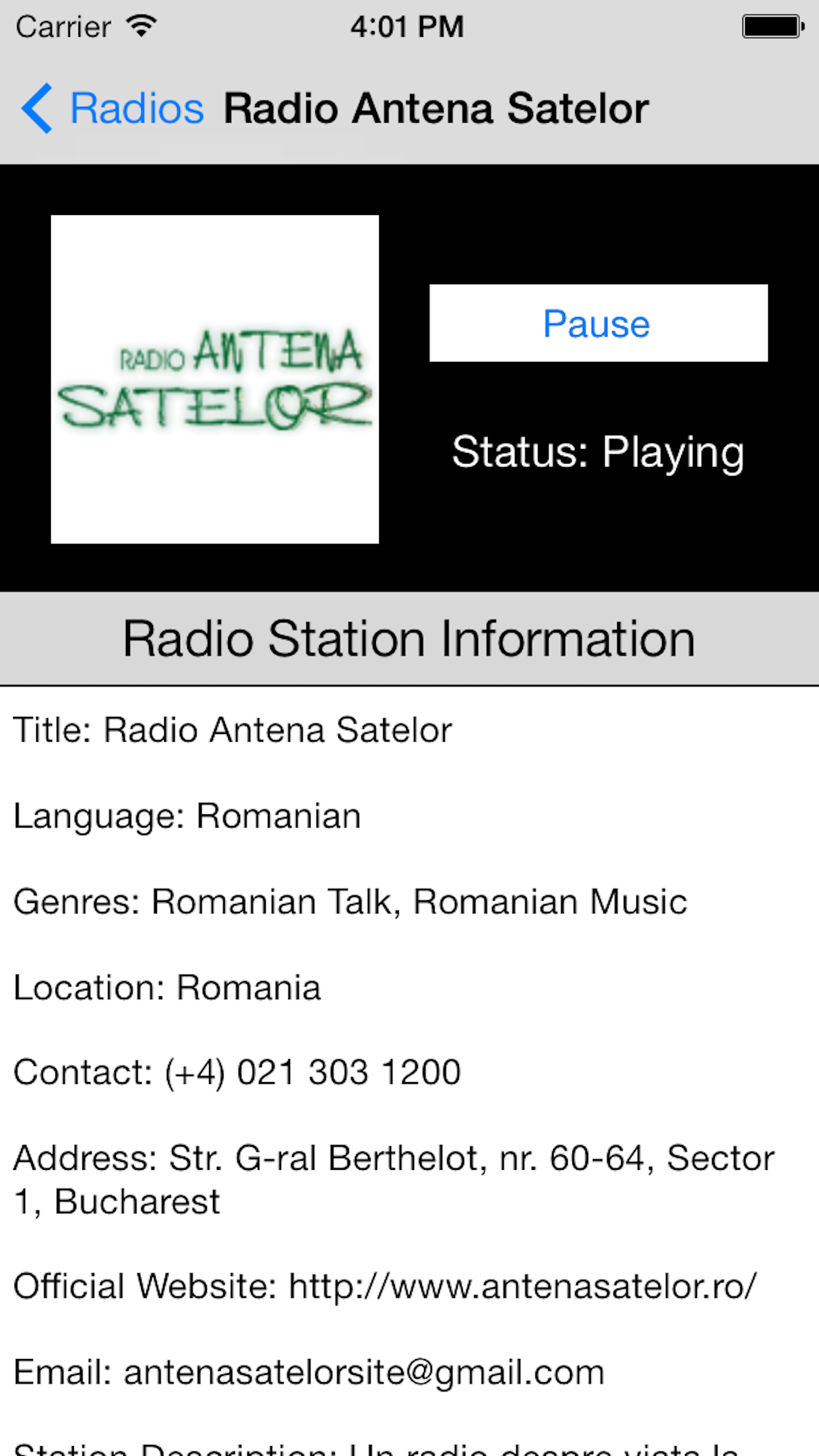 Romania Radio Live Player (Romanian / român) screenshot 5