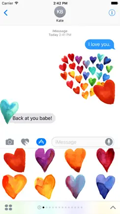 Beautiful Watercolor Heart Stickers iPhone image 1