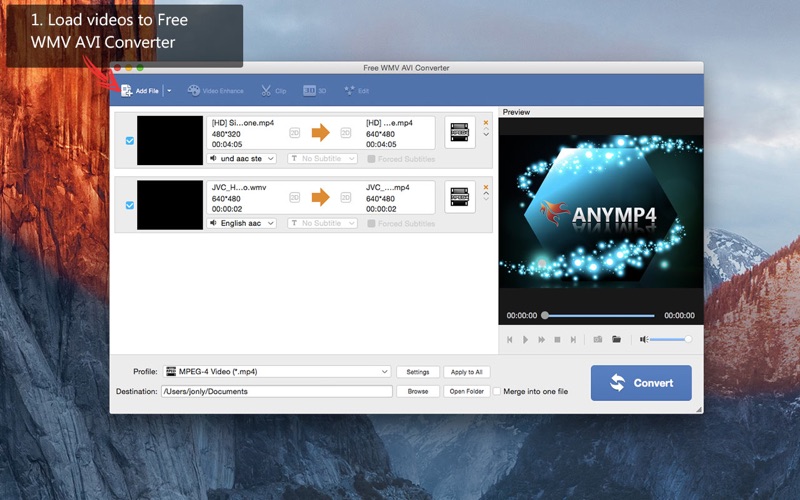 Screenshot #1 for Free WMV AVI Converter