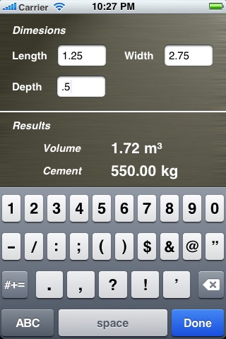 Concrete Calculator screenshot 3