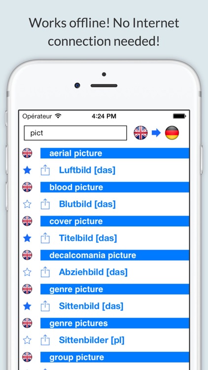 Offline English German Dictionary with Voice