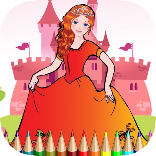 The Princess Coloring Book: Learn to paint and color, Free games HD for children iOS App