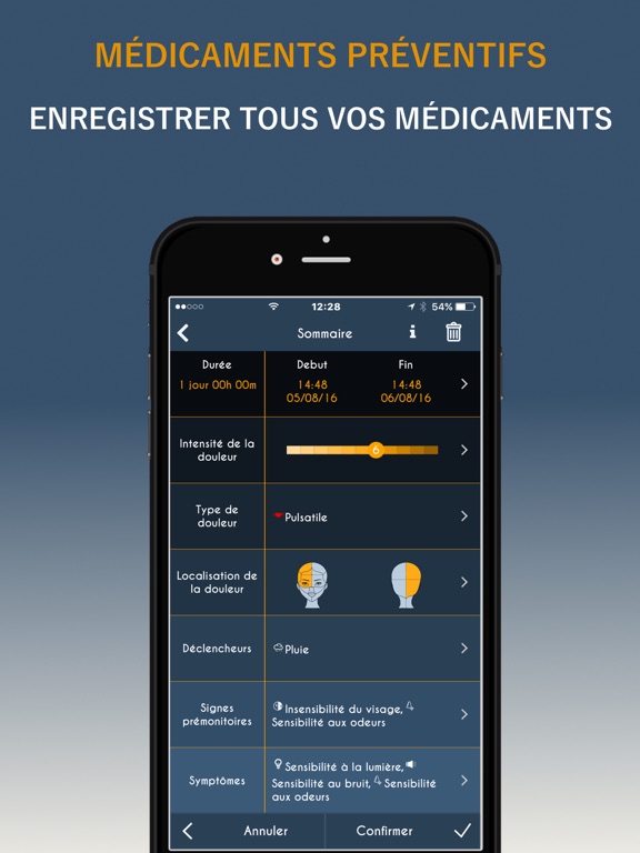 Screenshot #5 pour HeadApp  journal maux de tête