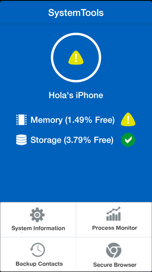 SysTools Pro (System monitor, Backup contacts, Private Browser) - 2.2 - (iOS)