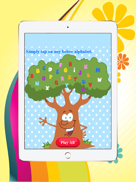 Alphabet A B C D E F G to Z Letters Phonic for Kid iPad screenshot