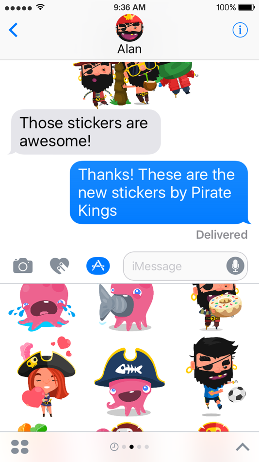 #4. Pirate Kings Stickers for Apple iMessage (iOS) By: Playtika LTD