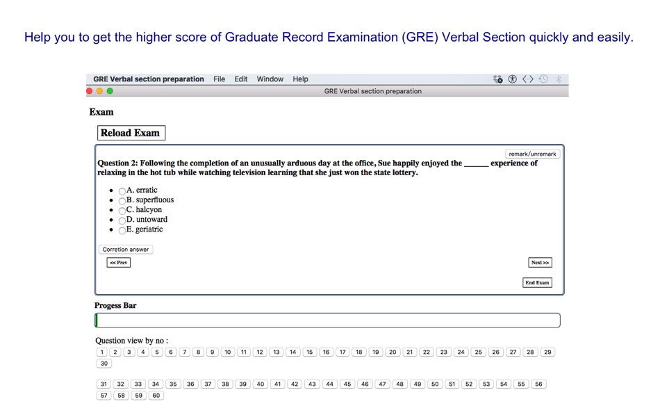 GRE Verbal section preparation for Mac OS X - 1.1 - (macOS)