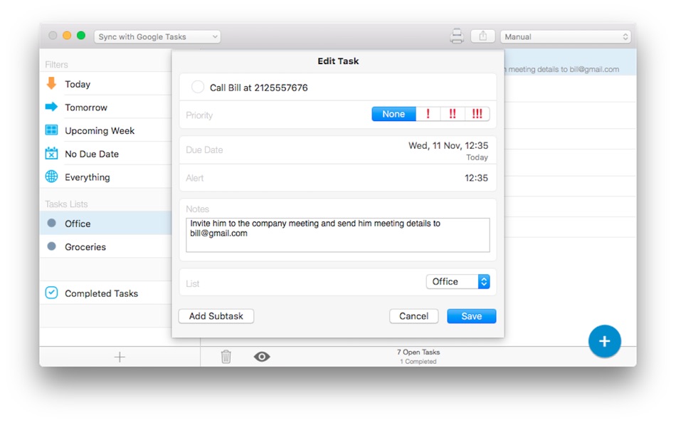 #3. gTasks - for Google Tasks (macOS) 来自: JulyApps Ltd