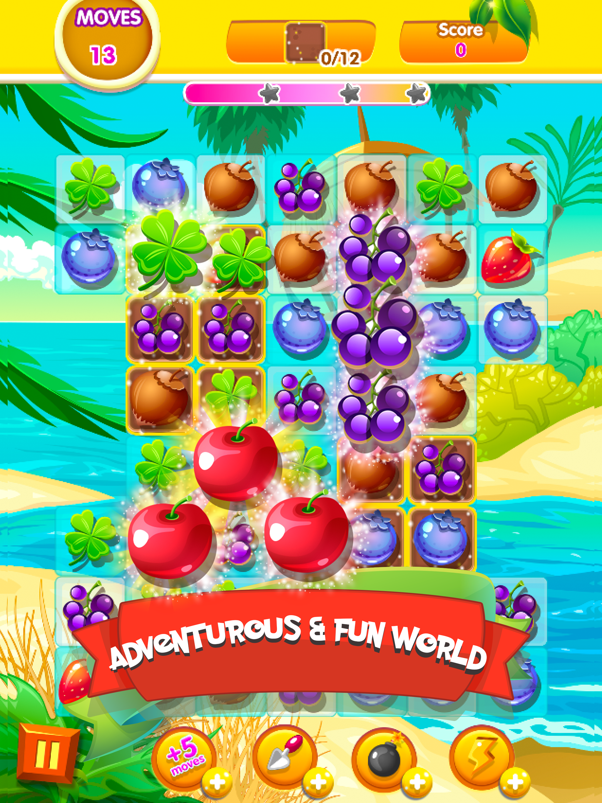 Tropical Twist Mania: Match 3 Fruits Garden