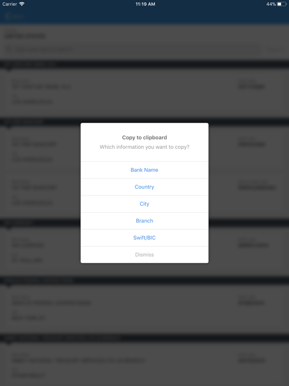 Bank SWIFT/BIC iPad screenshot 4 - Reference app