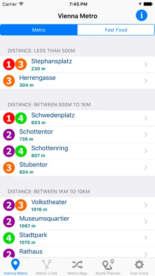 Screenshot von Wien U-Bahn auf dem iPhone 1