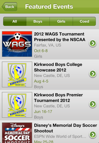 GotSoccer Featured Events screenshot 2