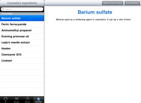 Cosmetics Ingredients for iPad screenshot 4