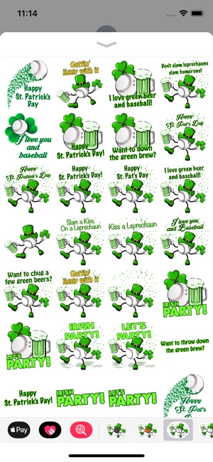 Baseball St. Pat's Stickers