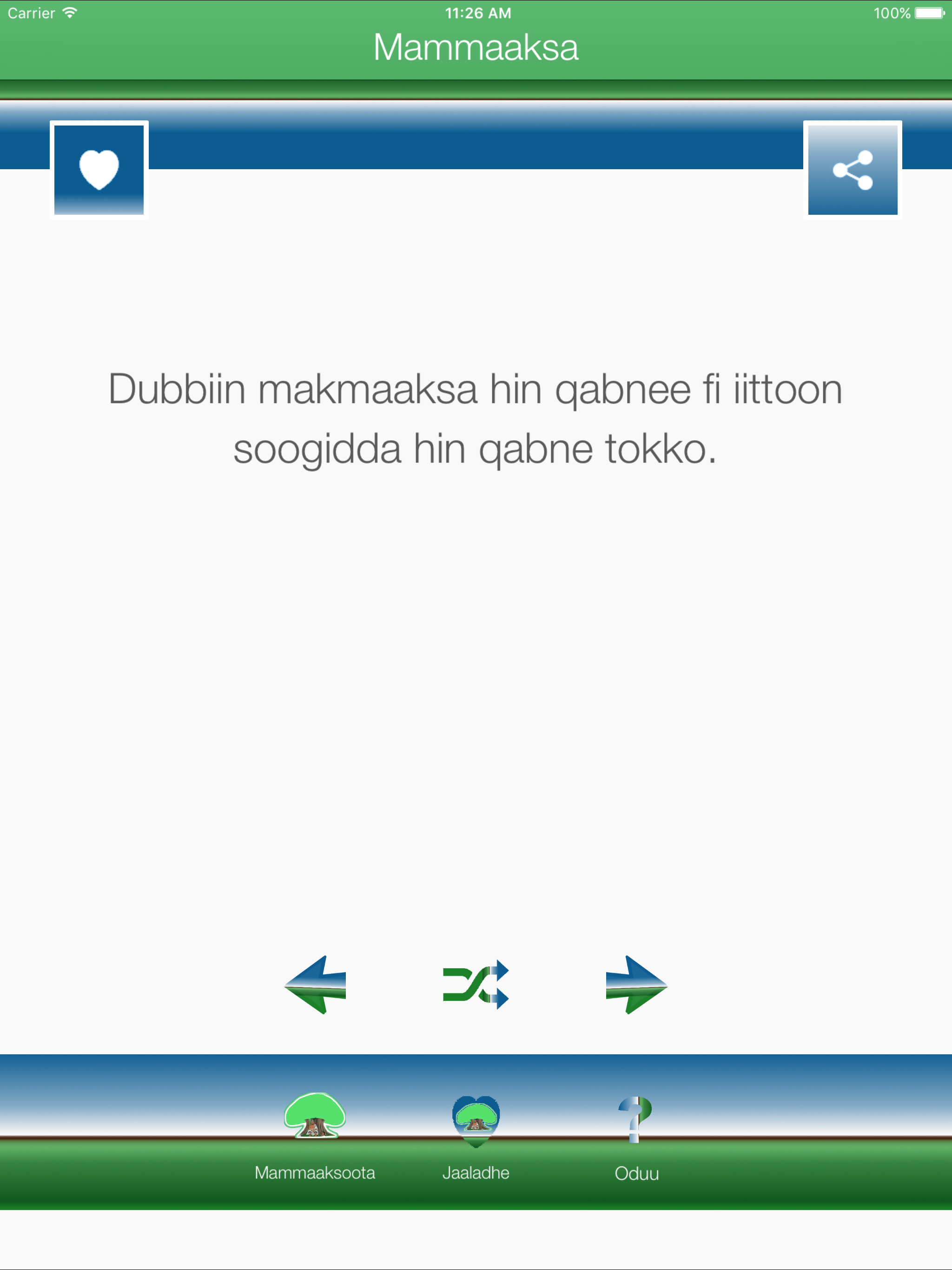 Oromo Proverbs - Mammaaksa Afaan Oromoo