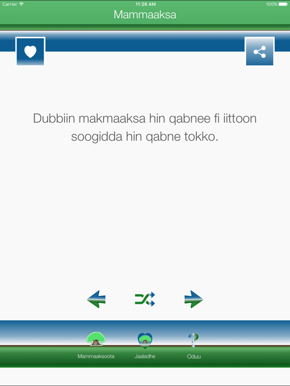 Oromo Proverbs - Mammaaksa Afaan Oromoo iPad screenshot 4 - Entertainment app