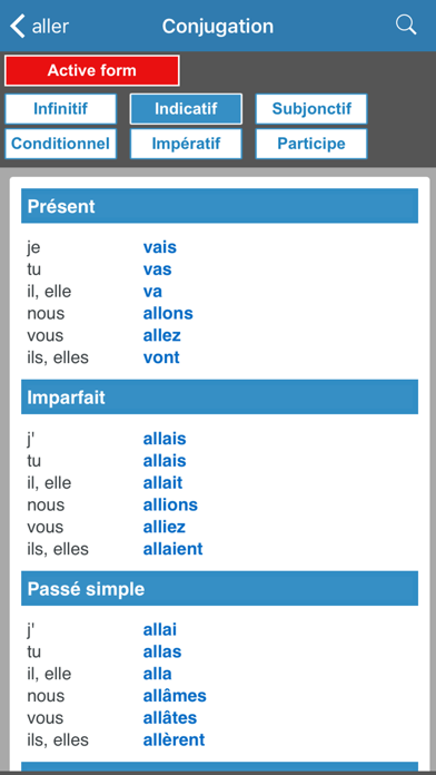 English / French dictionary Screenshot