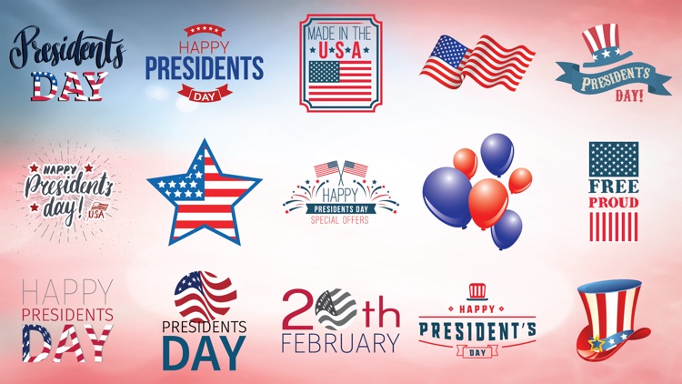 USA Presidents Day Sticker SMS