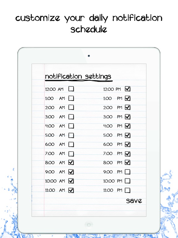 Simple Daily Water Tracker iPad screenshot 5 - Medical app