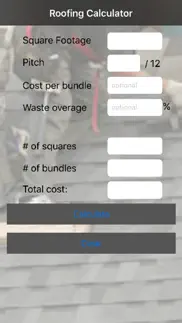 roofing calculator iphone screenshot 2