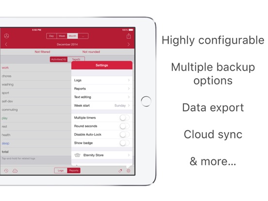 Eternity Time Log iPad app afbeelding 5