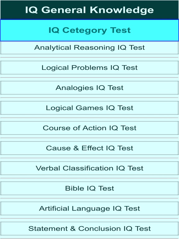 IQ Test 2016 iPad screenshot