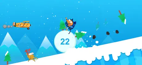 Dog on Snow Ball