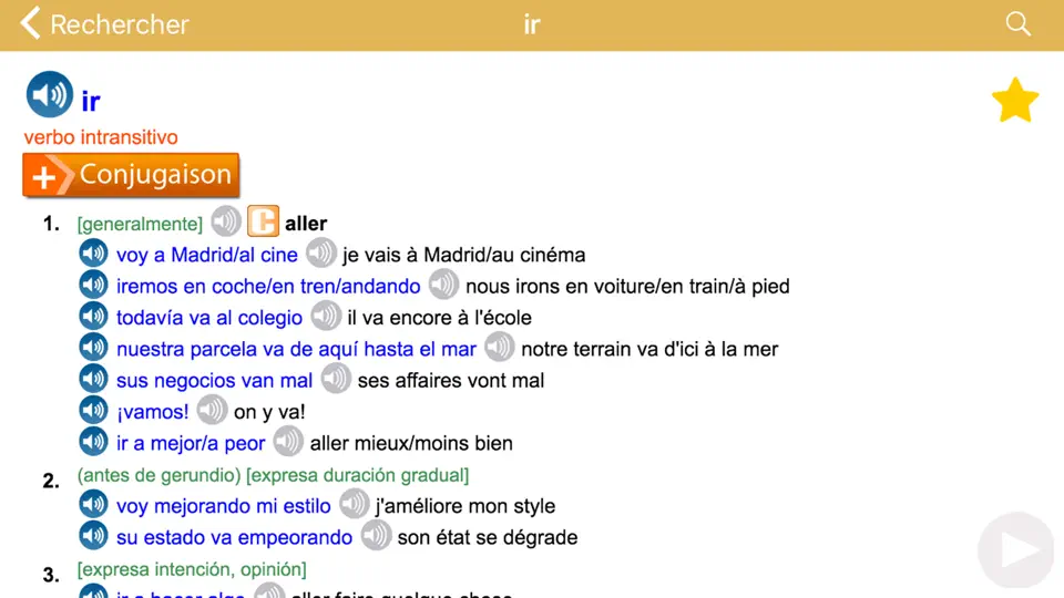 Dictionnaire Français-Espagnol iPhone-skjermbilde 5