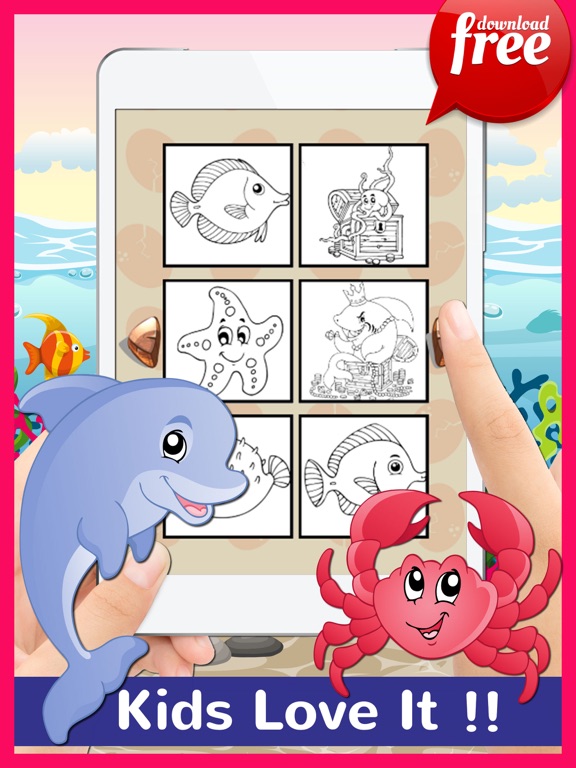 Sea Creatures Coloring Book For Kids And Toddlers! iPad screenshot
