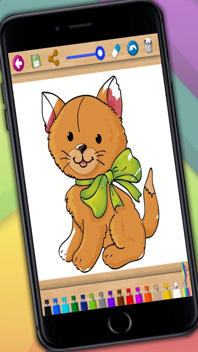 Screenshot #1 pour أرسم و لون القطط – كتاب تلوين الحيونات مع قطط ظريفة للأطفال