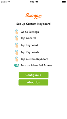 Universal Custom Keyboard iOS - By Swayam Infotech screenshot 2