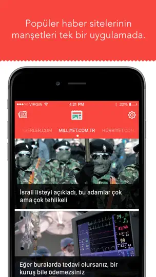 Screenshot von Manşetler auf dem iPhone 1