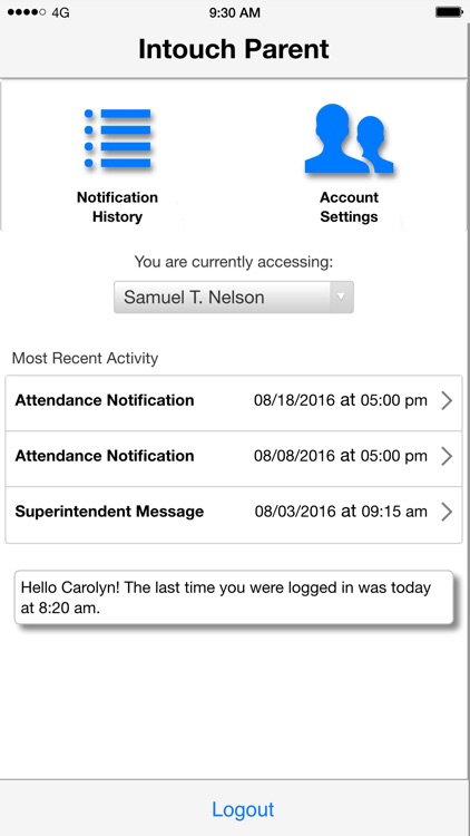 Intouch Parent Notification
