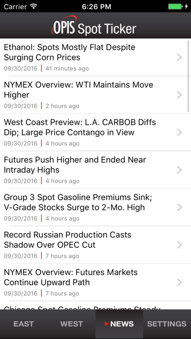 Screenshot #3 pour OPIS Mobile Spot Ticker