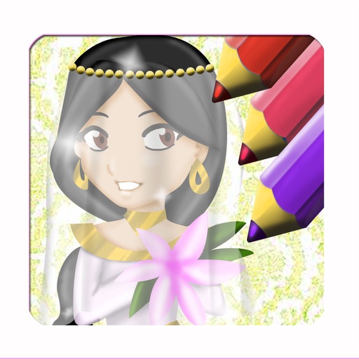 Princess Wedding Dress Coloring - Magical Makeover Book Icon