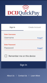 DCU QuickPay screenshot