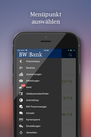 BW Mobilbanking screenshot