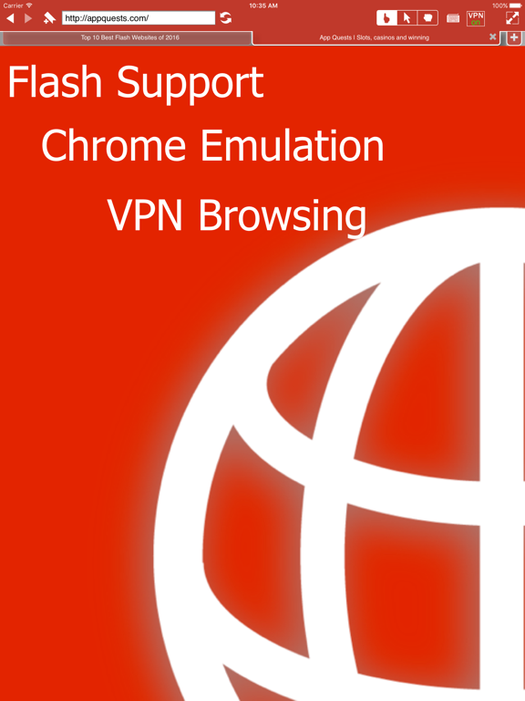 VPN Private Browser + Adobe Flash Player for iPadのおすすめ画像1