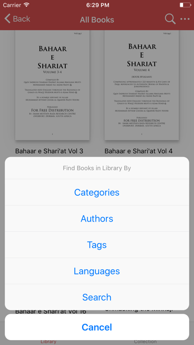 Jamiaturraza Library iPhone screenshot 5 - Book app