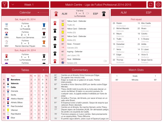 Spanish Football 2015-2016 - Match Centre(圖3)-速報App
